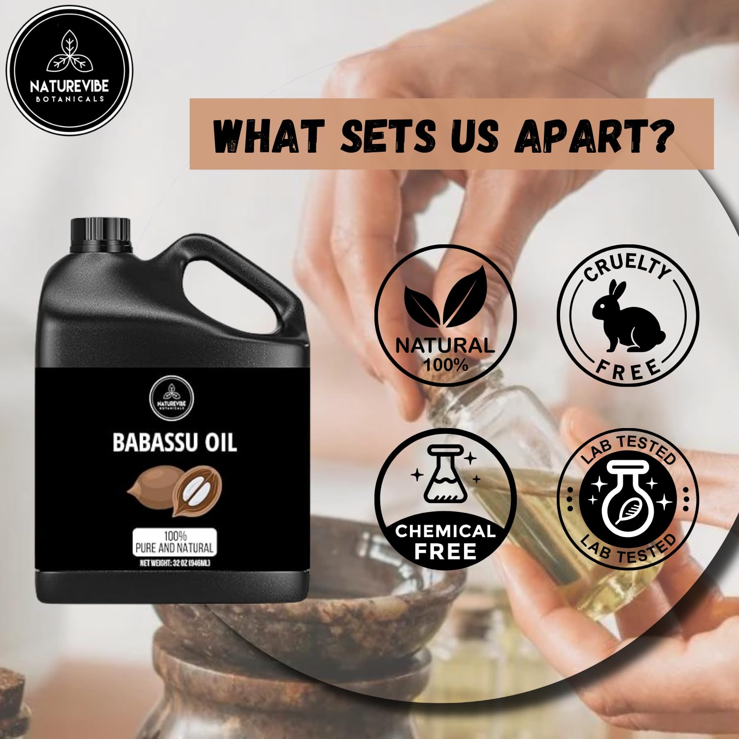 Naturevibe Botanicals Babassu Oil storage in cool dry place preserves freshness.