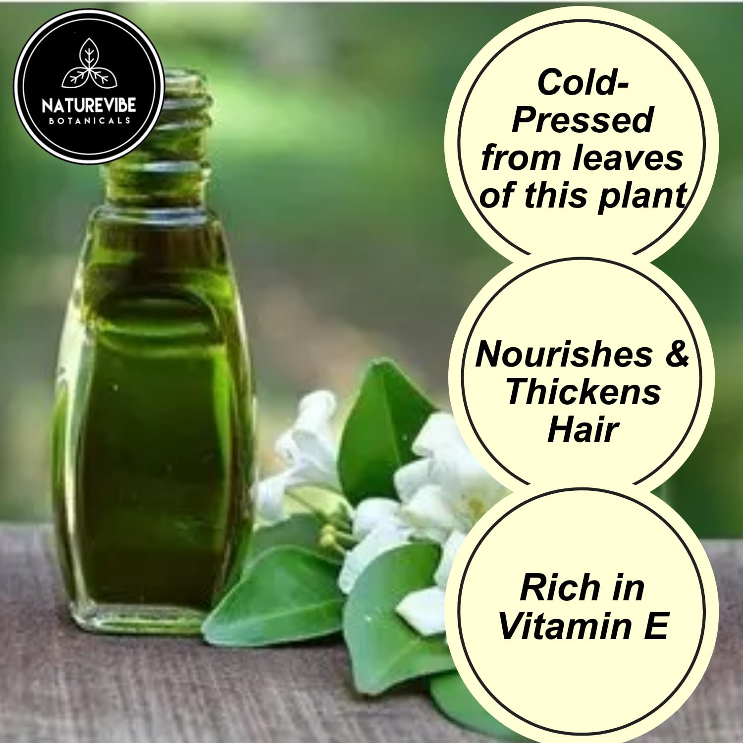 Naturevibe Botanicals Bhringraj huile — texture dense, richesse nourrissante pour cheveux.