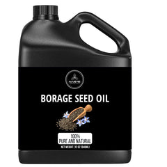 Naturevibe Botanicals Borage Oil bottle in amber glass preserving potency for skin and hair.