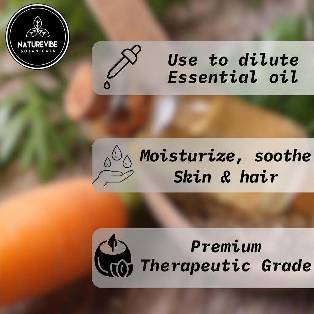 Naturevibe Botanicals Carrot Oil on hair provides shine and manageability