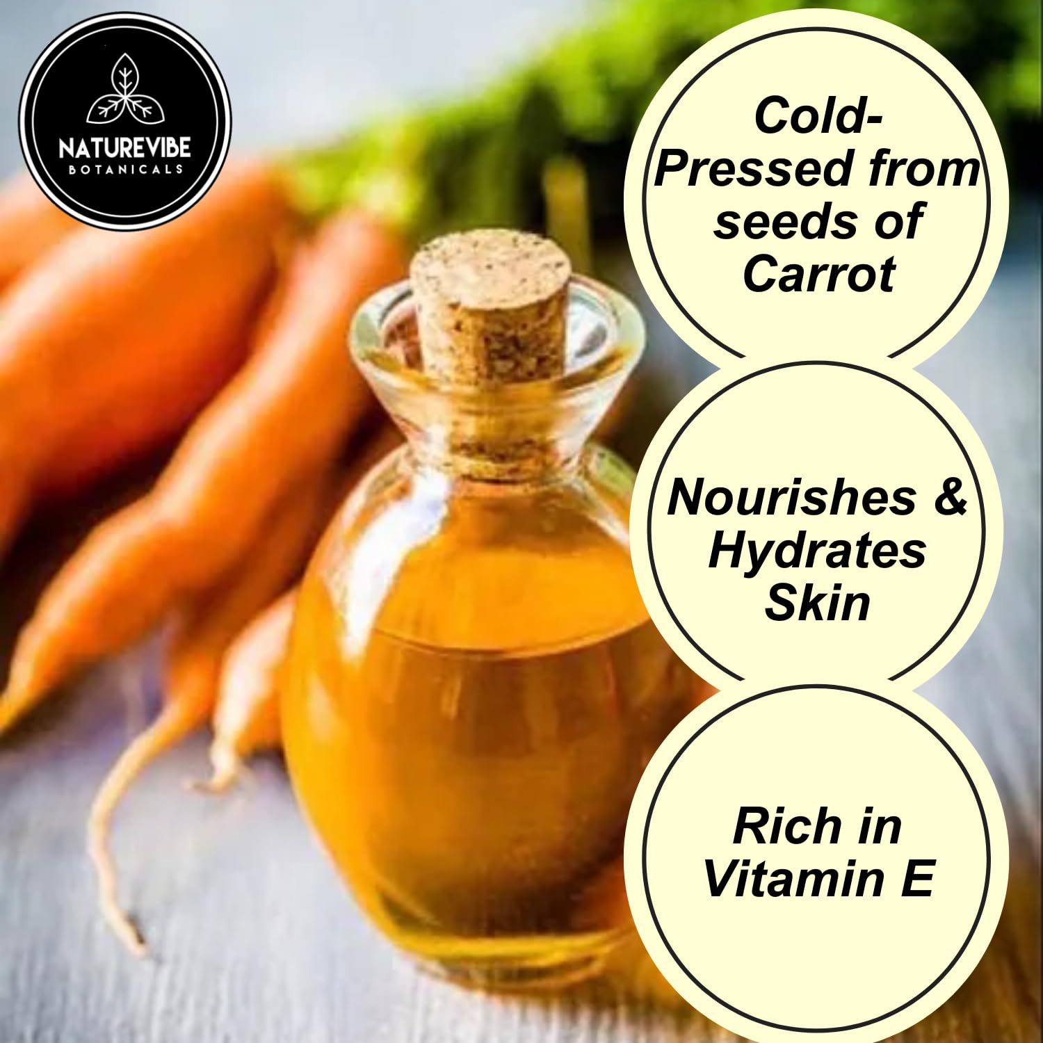 Air tight jar storage cap guides cool dry storage for Naturevibe Botanicals Carrot Oil