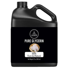 Glycérine Naturevibe Botanicals, bouteille 32oz, hydratation douce pour peau.