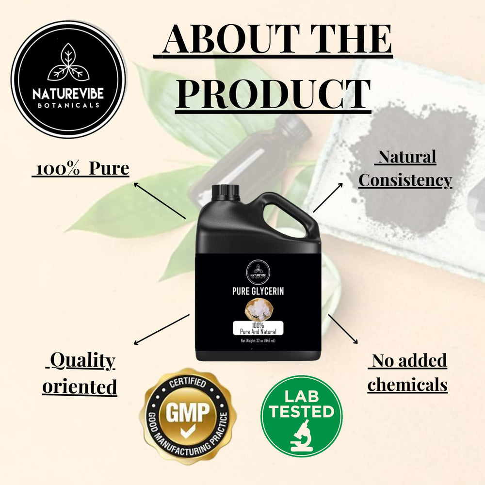 Glycérine Naturevibe Botanicals, humectant naturel pour peaux sèches.