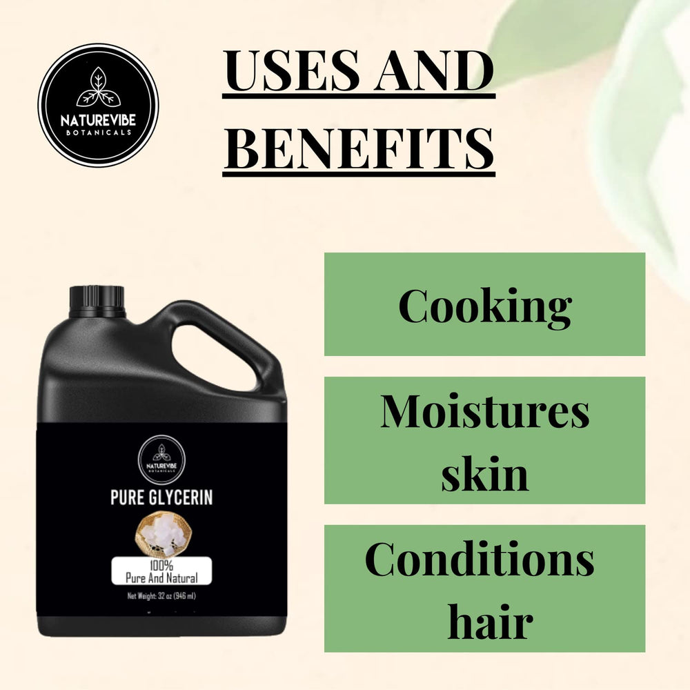 Glycérine Naturevibe Botanicals, pureté naturelle et qualité élevée.