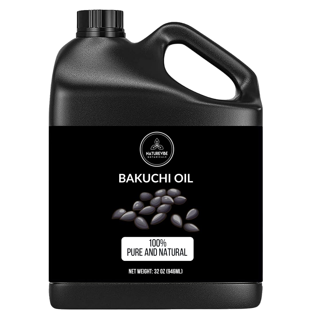 Bakuchi Oil Naturevibe Botanicals dans son bocal, soin polyvalent pour peau et cheveux.