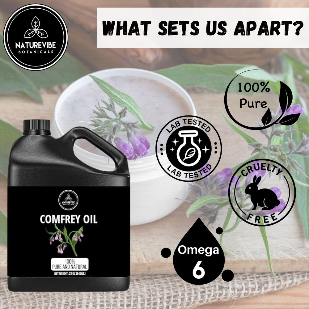 Naturevibe Botanicals huile de consoude utilisation maison — base naturelle pour soins faits maison.