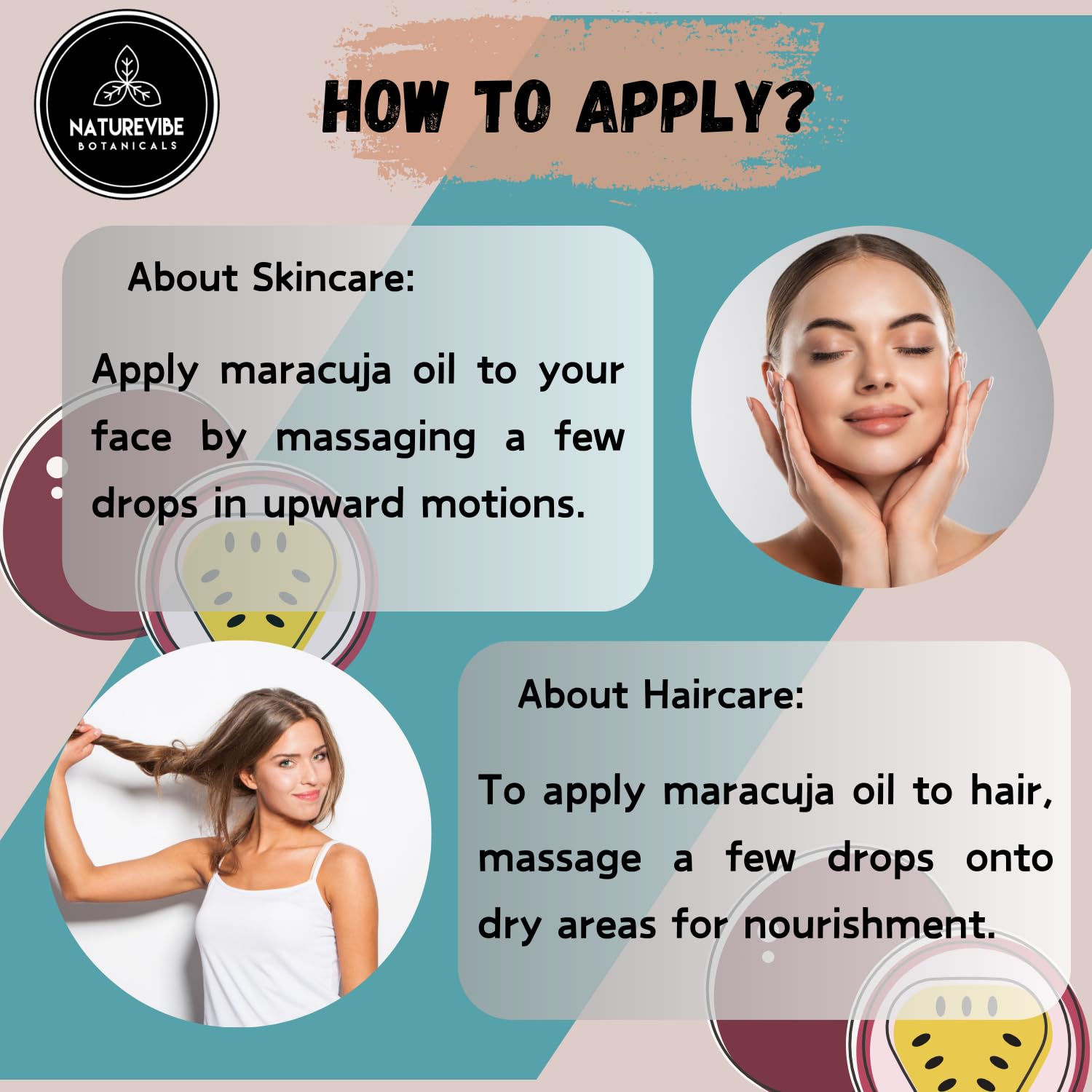 Huile Maracuja Naturevibe Botanicals – soin capillaire quotidien pour cheveux doux et brillants.