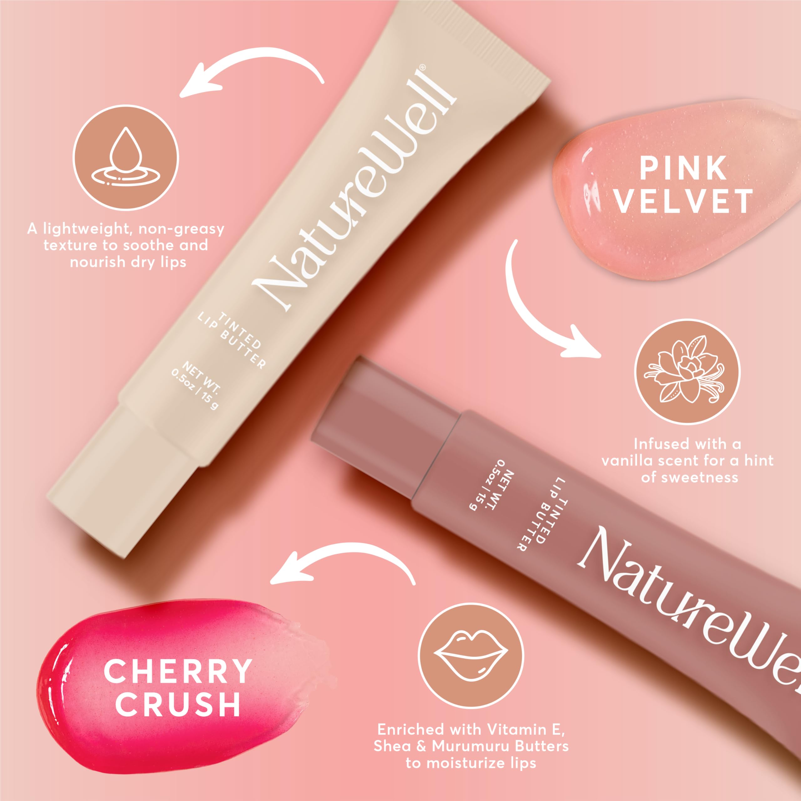 Nature Well teinte velours rose, couleur subtile et lèvres hydratées.