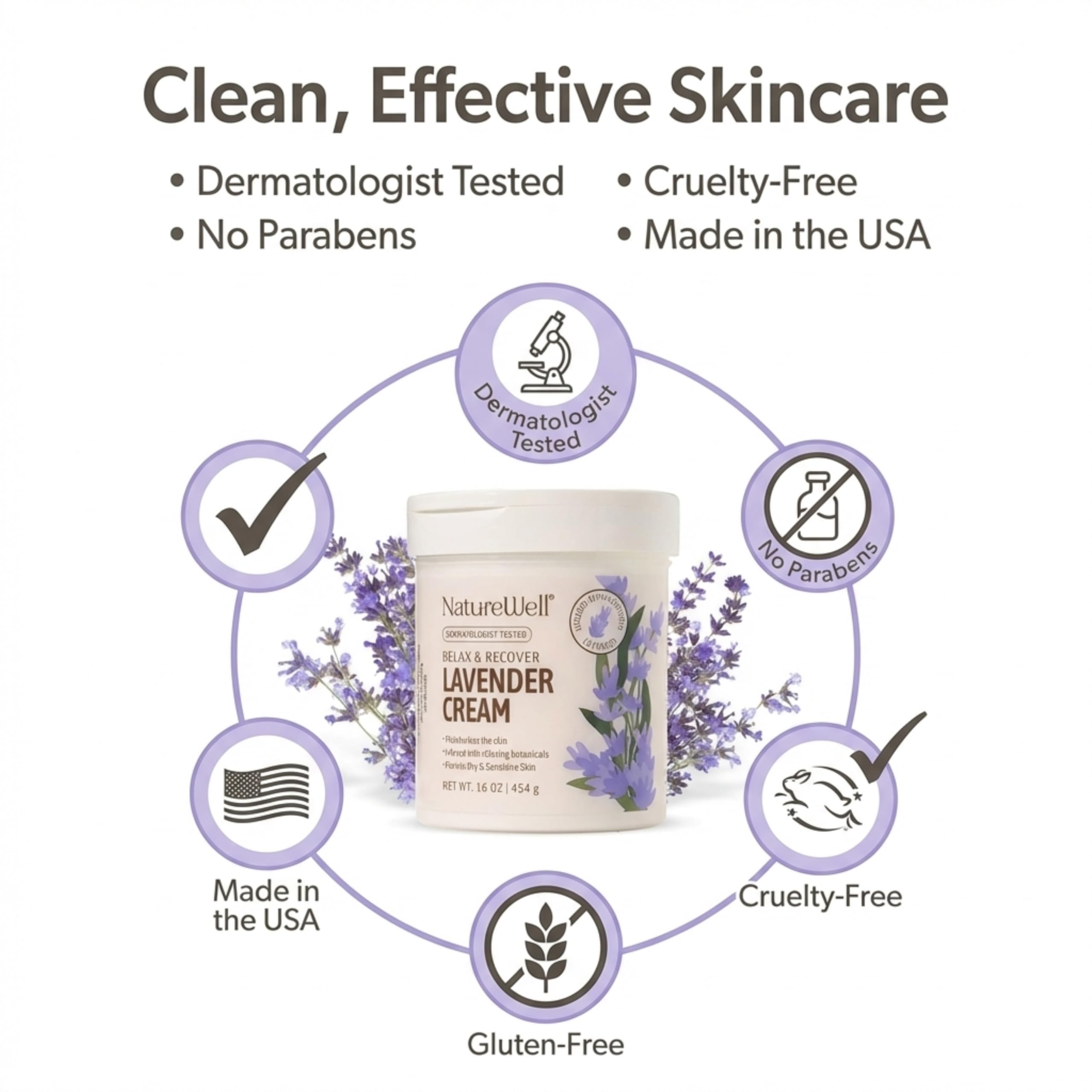 NatureWell Lavande Texture Crème Luxe: application légère et soyeuse.