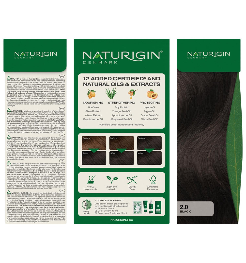 Naturigin après coloration brillance naturelle et soin nourrissant.