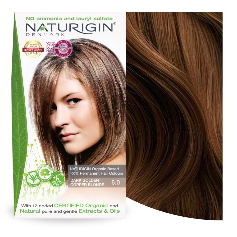 Naturigin coloration permanente 6.0 crème couleur pour couverture grise durable.