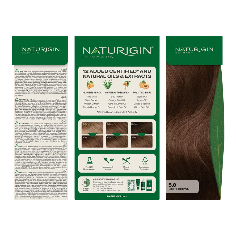 Résultat brun clair permanent pour un look naturel.