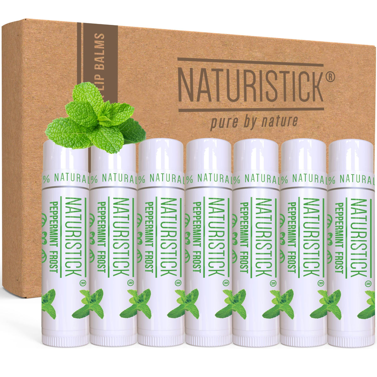 Naturistick baume lèvres ensemble de 7 bâtonnets menthe, hydratation nourrissante.