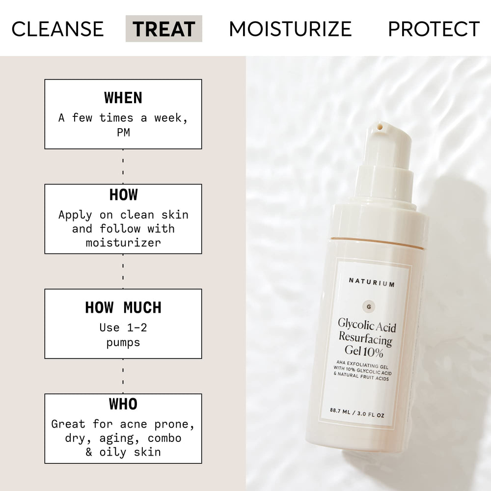 Application du gel Naturium sur la peau du visage.