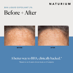 Naturium BHA Exfoliant liquide etiquette et emballage, branding clair.