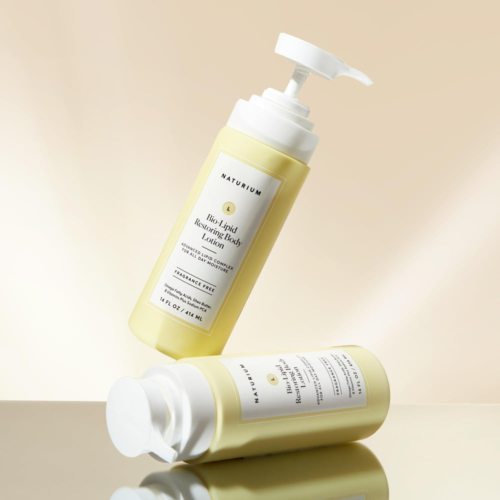 Application corporelle de Naturium Bio-Lipid Restoring Lotion lors d’un massage quotidien