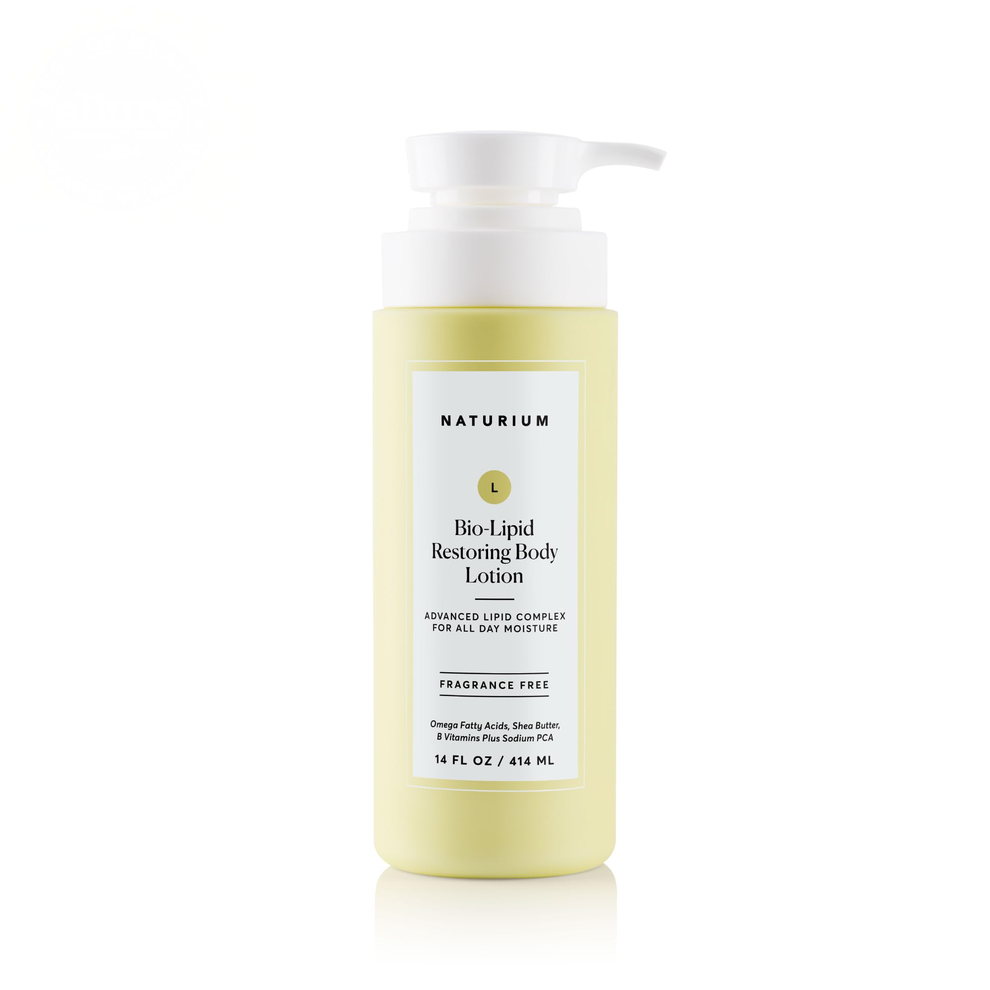 Naturium Bio-Lipid Restoring Lotion — bouteille montrant une hydratation durable pour le corps