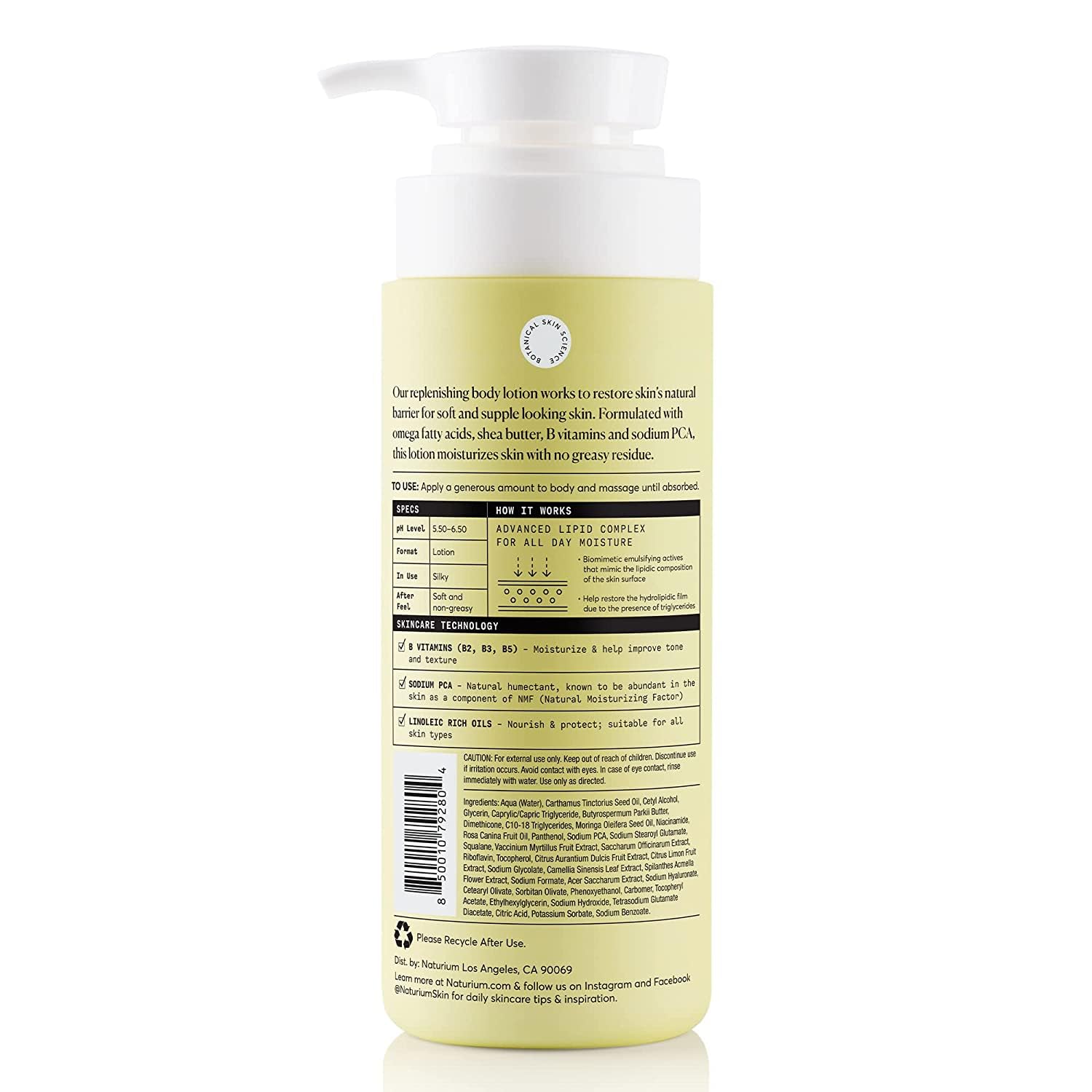 Emballage pratique et recyclable de Naturium Bio-Lipid Restoring Lotion