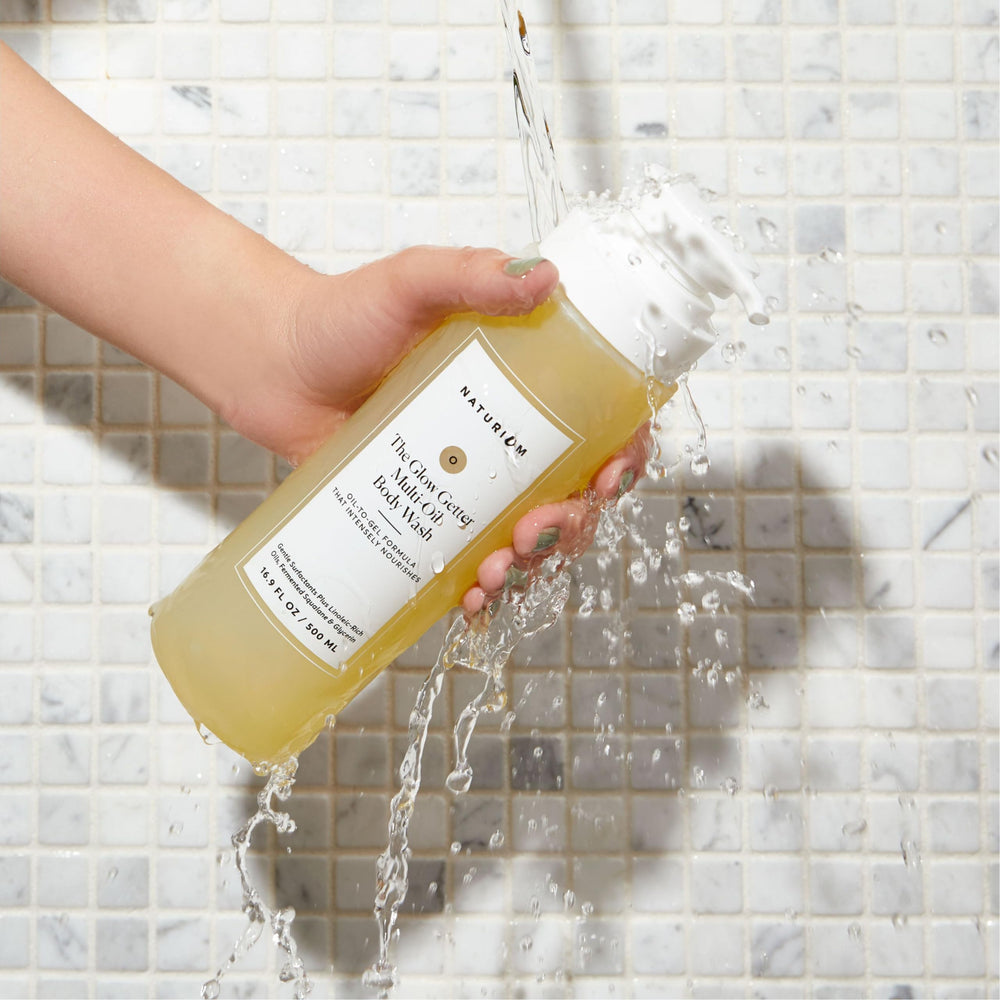 Naturium Glow Getter – avant-après, peau visiblement lumineuse après utilisation.