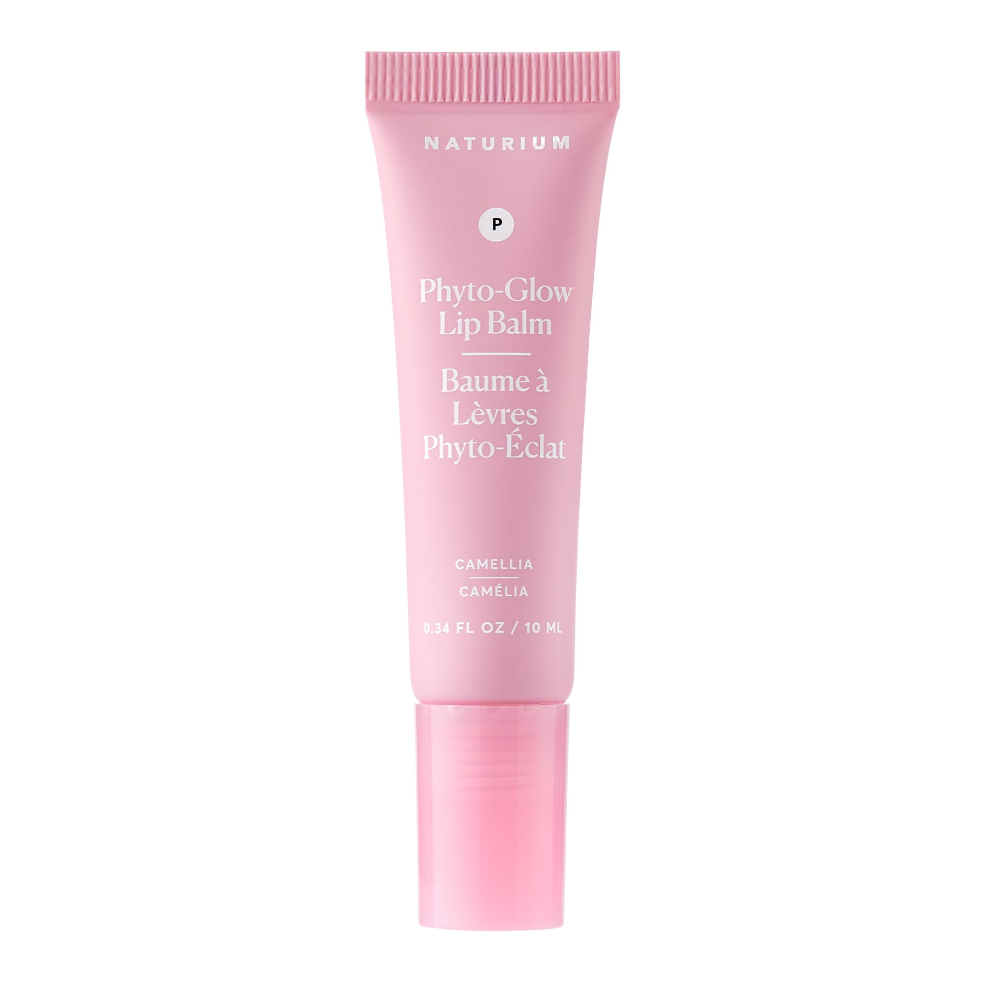 Naturium Phyto-Glow baume lèvres tube : hydratation durable et fini brillant.