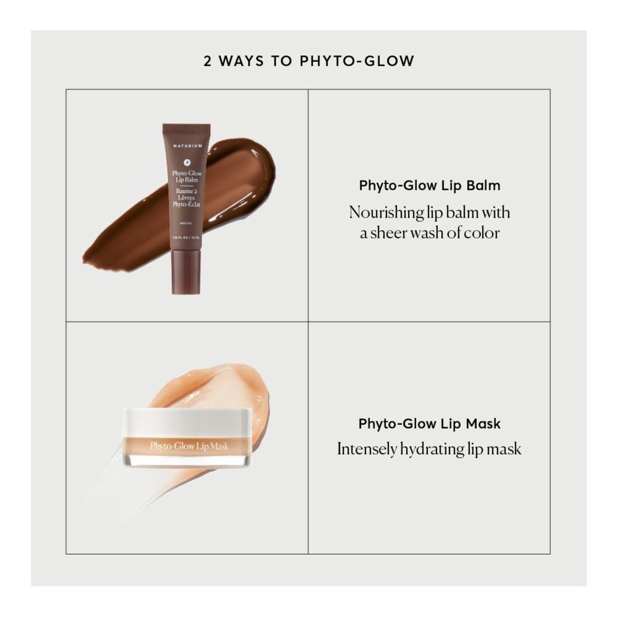 Naturium Phyto-Glow Brillance Lèvres Mocha : fini gloss durable et éclat subtil.
