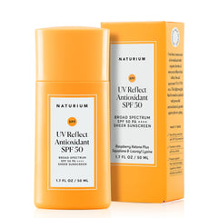 Naturium UV Reflect SPF50 flacon avec protection UVA/UVB et fini velouté.