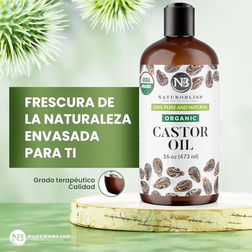 NaturoBliss huile de ricin – certifiée biologique et testée GCMS.