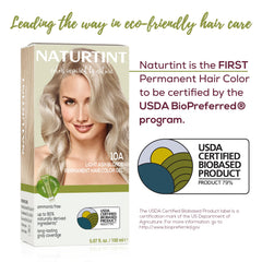 Naturtint 10A Blond Cendré, formule végane et sans cruauté animale pour cheveux.