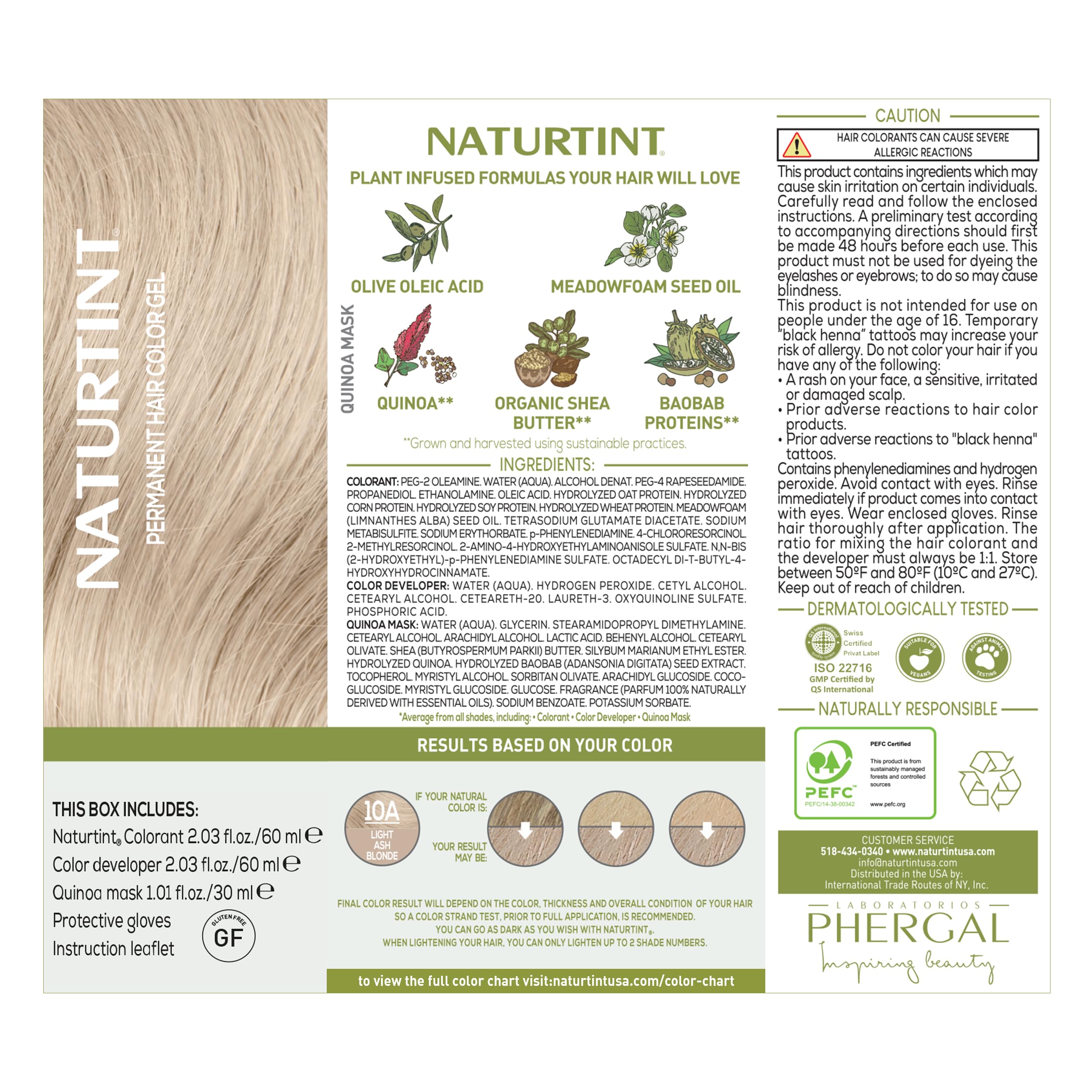 Naturtint 10A Blond Cendré, couleur durable et naturelle à domicile.