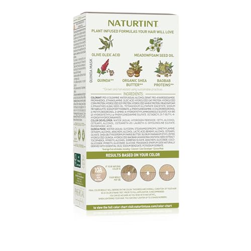 Naturtint 10A Blond Cendré, mélange prêt à l’emploi pour coloration maison facile.