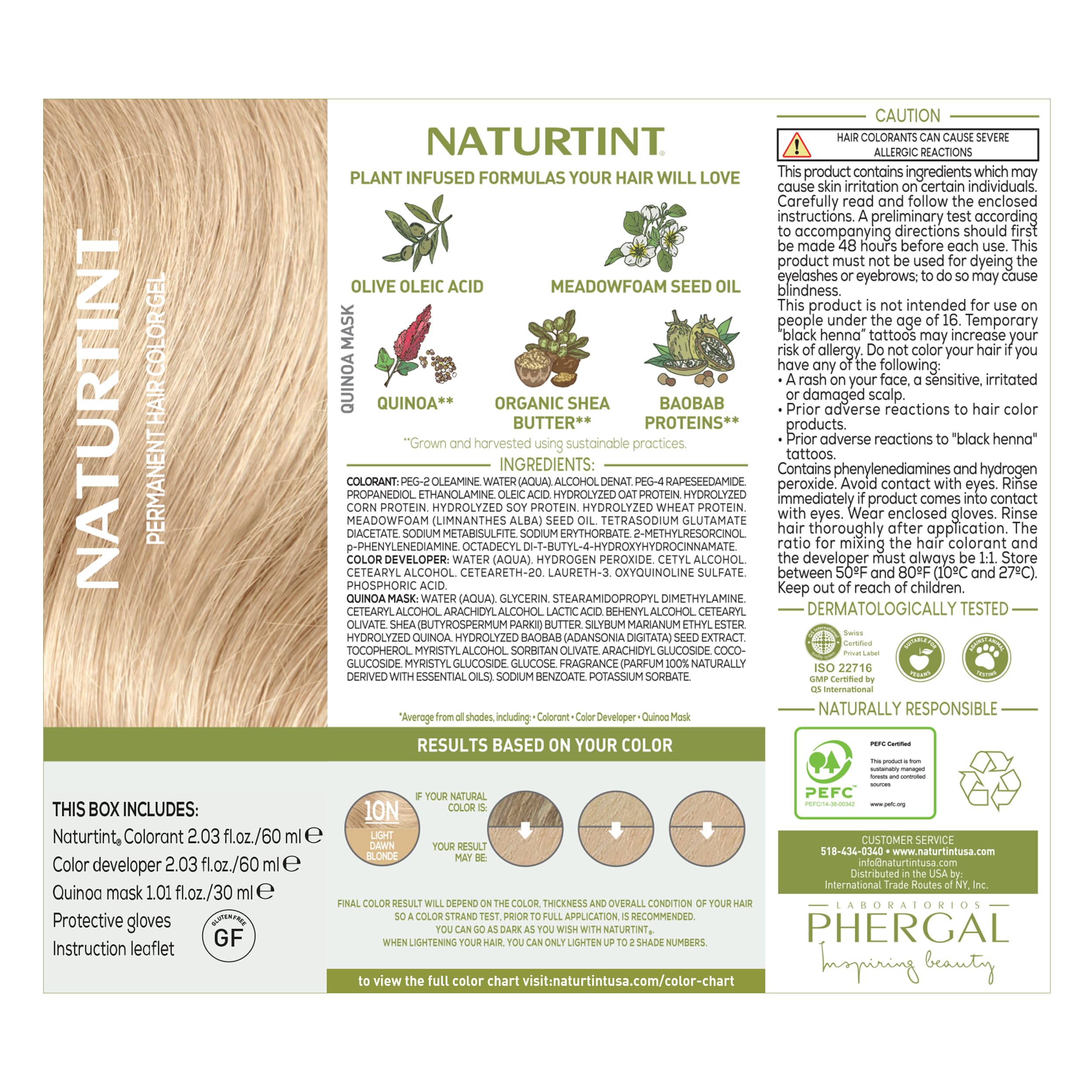 Naturtint 10N Sans ammoniaque — formule végétale et non testé sur les animaux