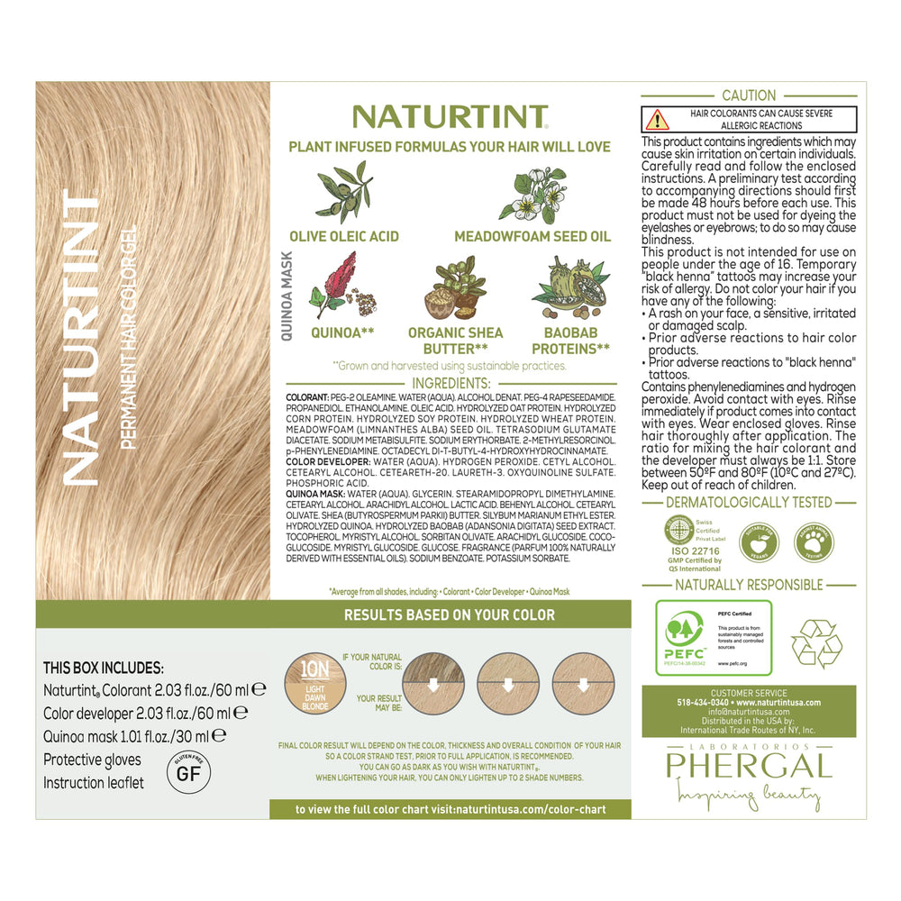 Naturtint 10N Sans ammoniaque — formule végétale et non testé sur les animaux