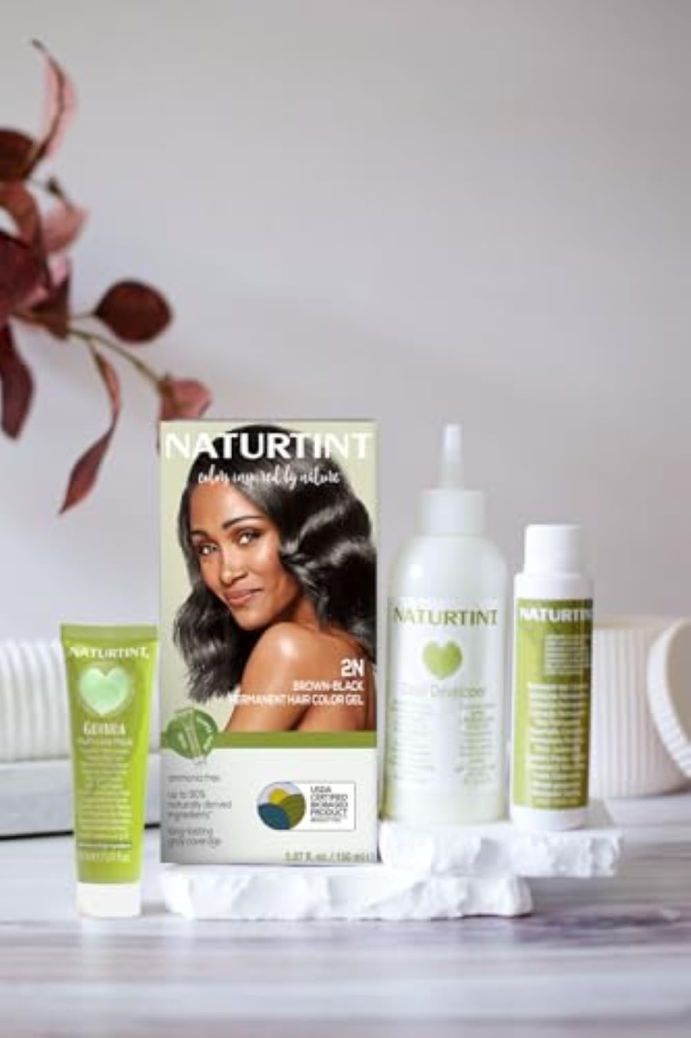 Naturtint 2N Brun Noir applicateur crème: couverture homogène sur cheveux