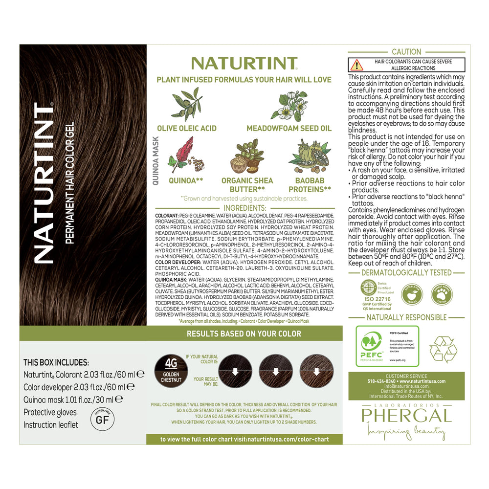 Emballage Naturtint 4G Châtain Doré – emballage pratique et adaptable.