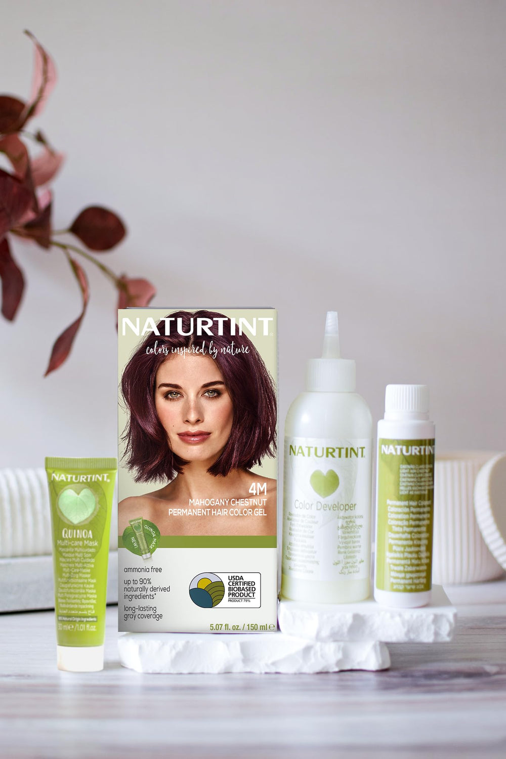 Couverture des cheveux gris jusqu'à 100% avec Naturtint Acajou-Châtaignier