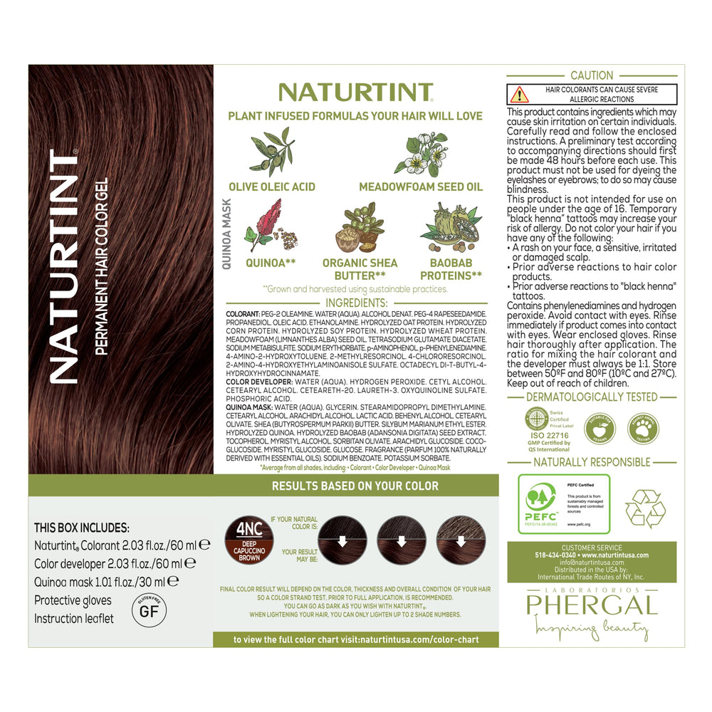 Naturtint 4NC Cappuccino - nuance echantillon pour tester la teinte