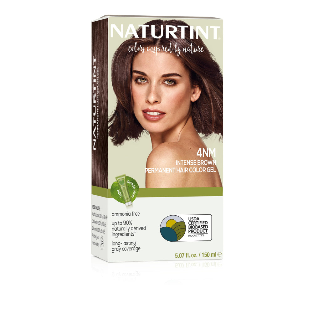 Naturtint 4NM Intense Brown – Bouteille couleur sans ammoniaque pour coloration à domicile.