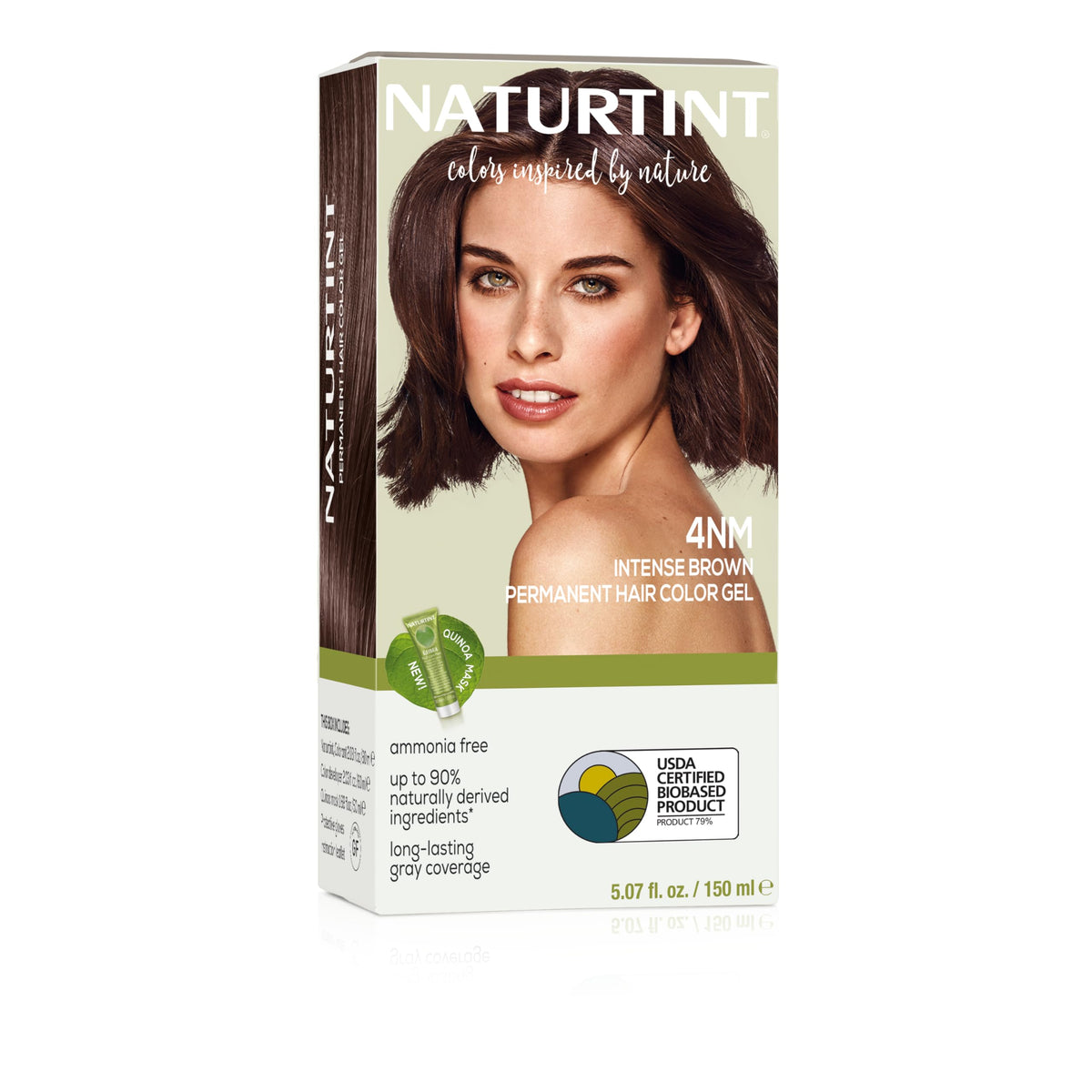 Naturtint 4NM Intense Brown – Bouteille couleur sans ammoniaque pour coloration à domicile.