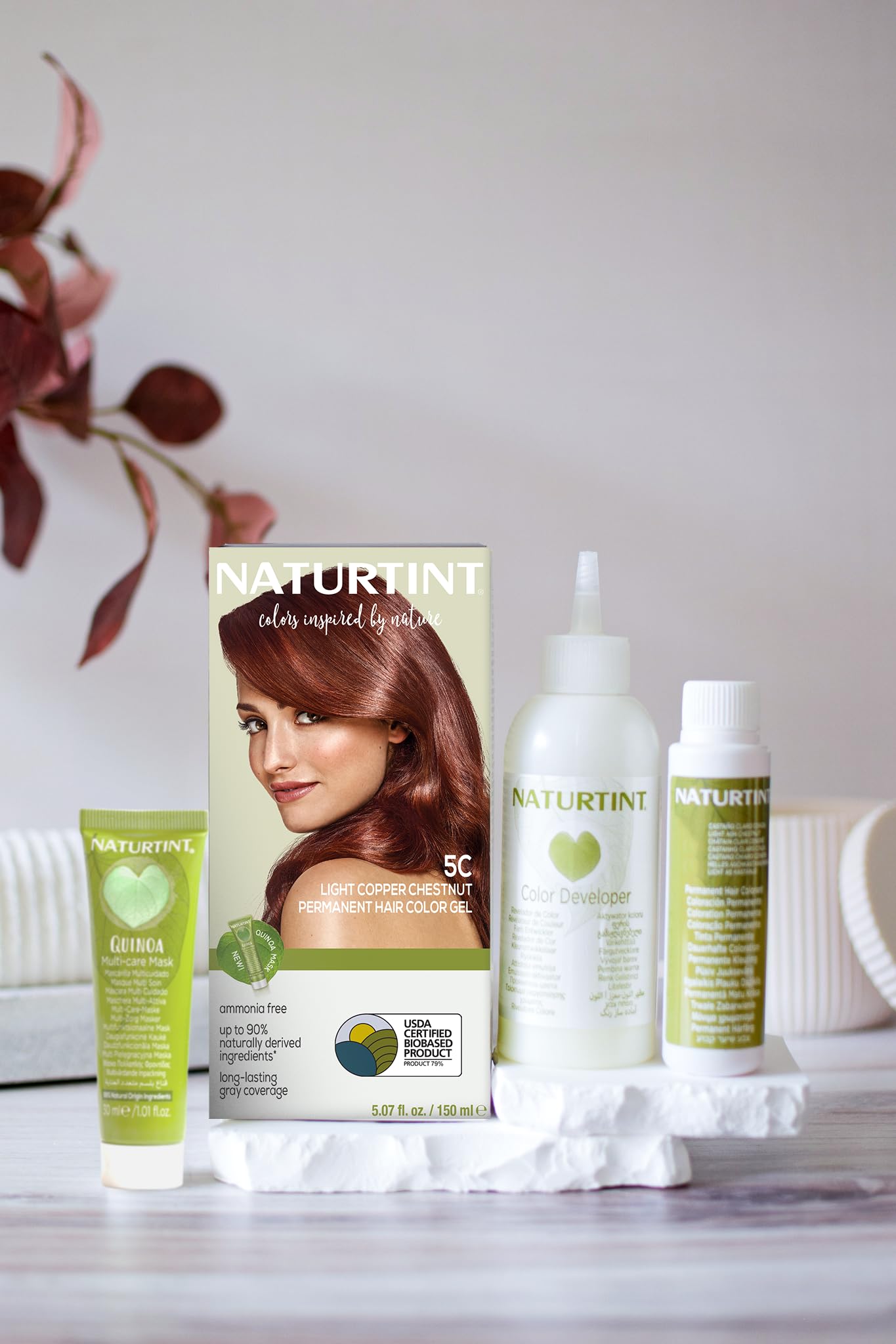 Naturtint 5C – application sur cheveux, couleur homogène.
