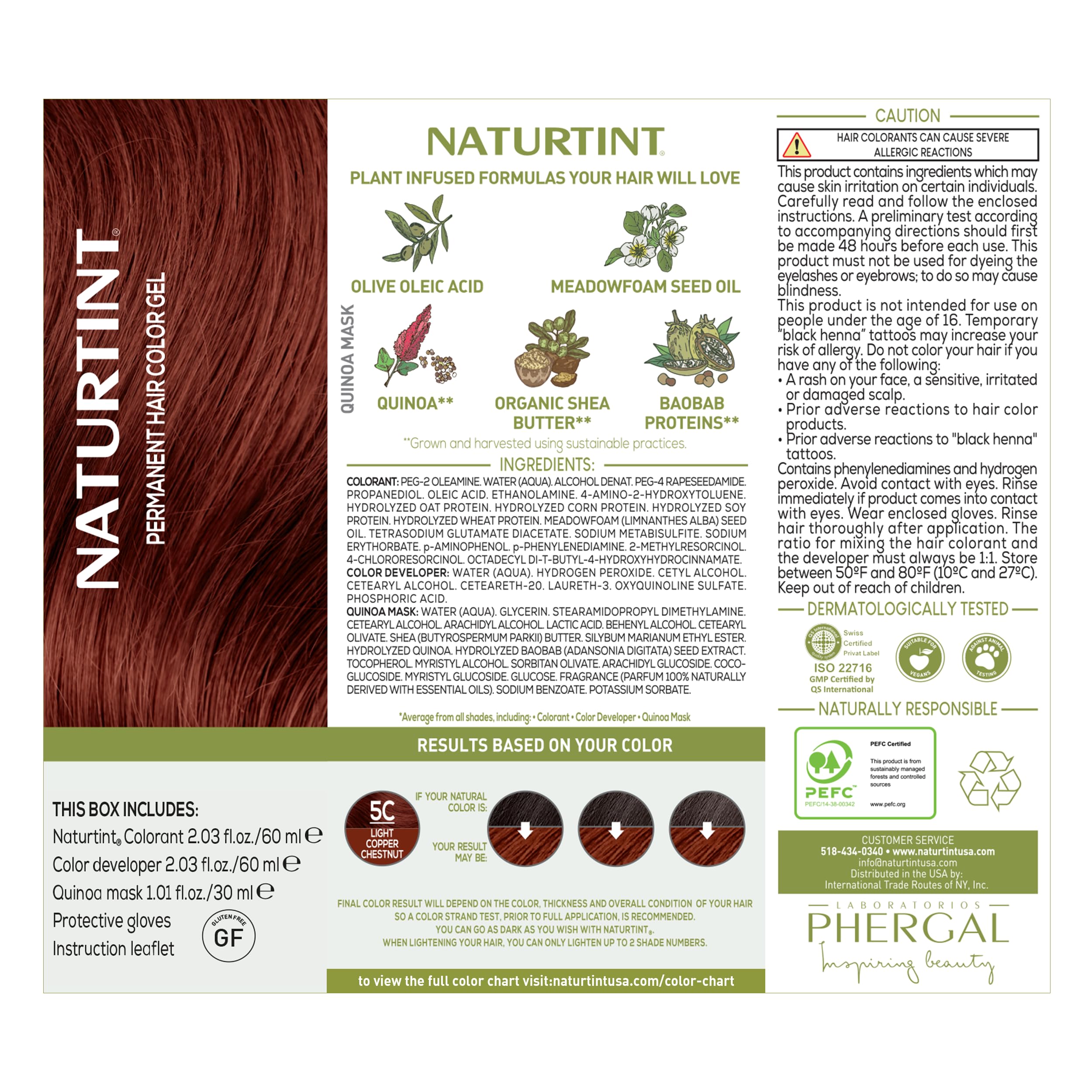 Naturtint 5C – ingrédients végétaux, formule végan.