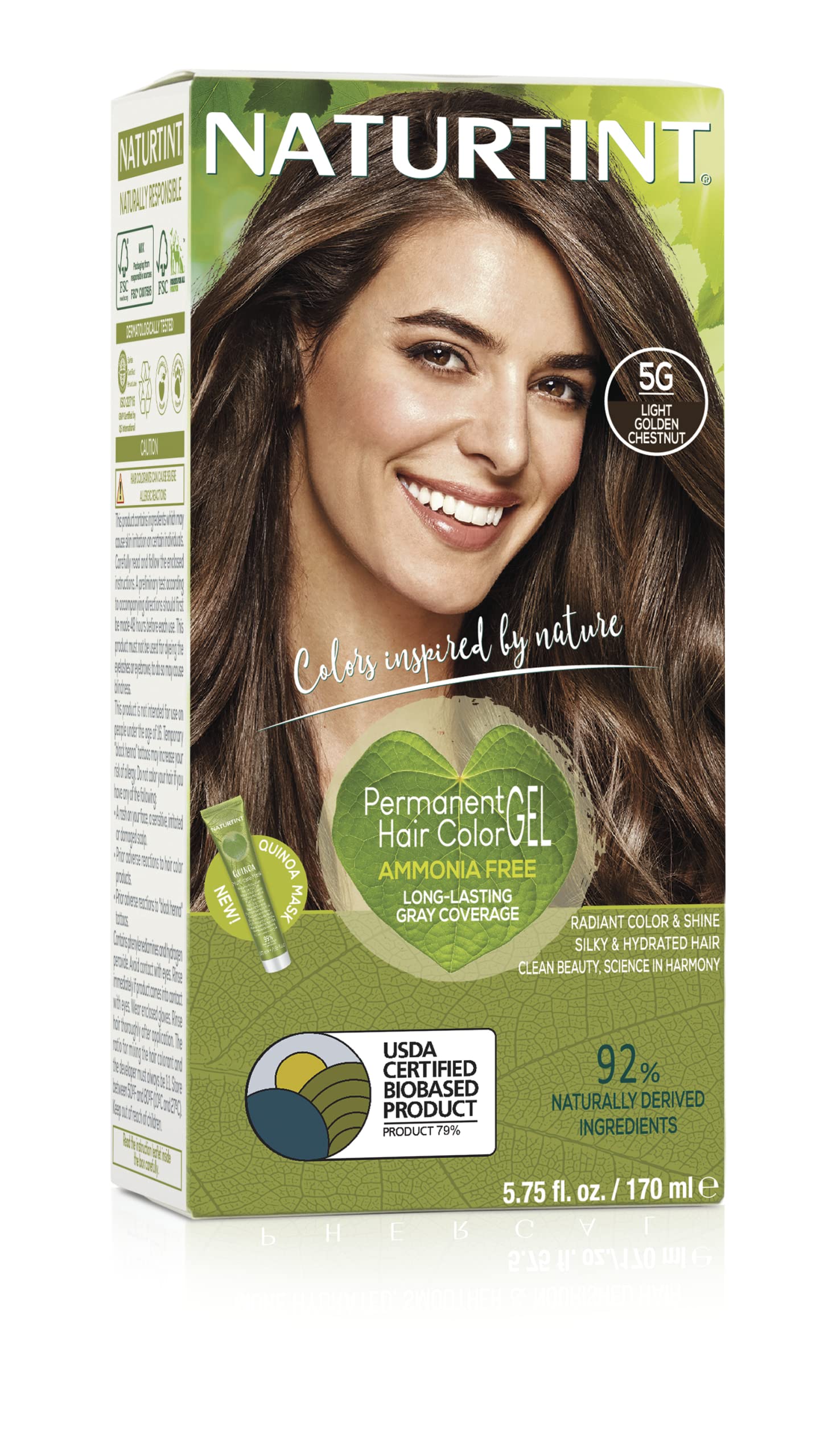 Naturtint 5G teinte or doré pour cheveux, éclat durable et naturel