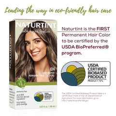 Naturtint 6N blond foncé apres-coloration: cheveux nourris et lumineux.