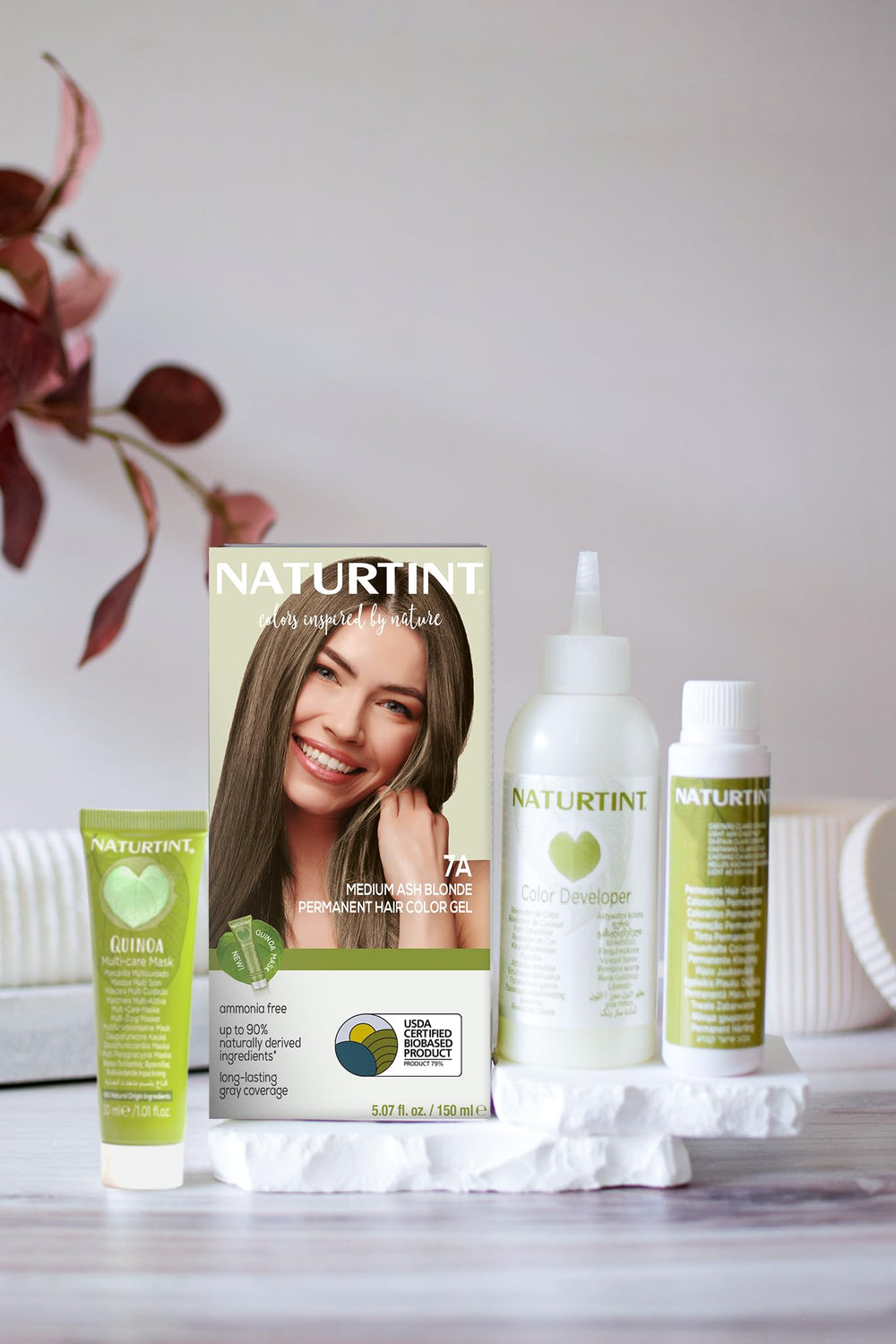 Naturtint 7A, résultat couleur durable pour cheveux visiblement sains.