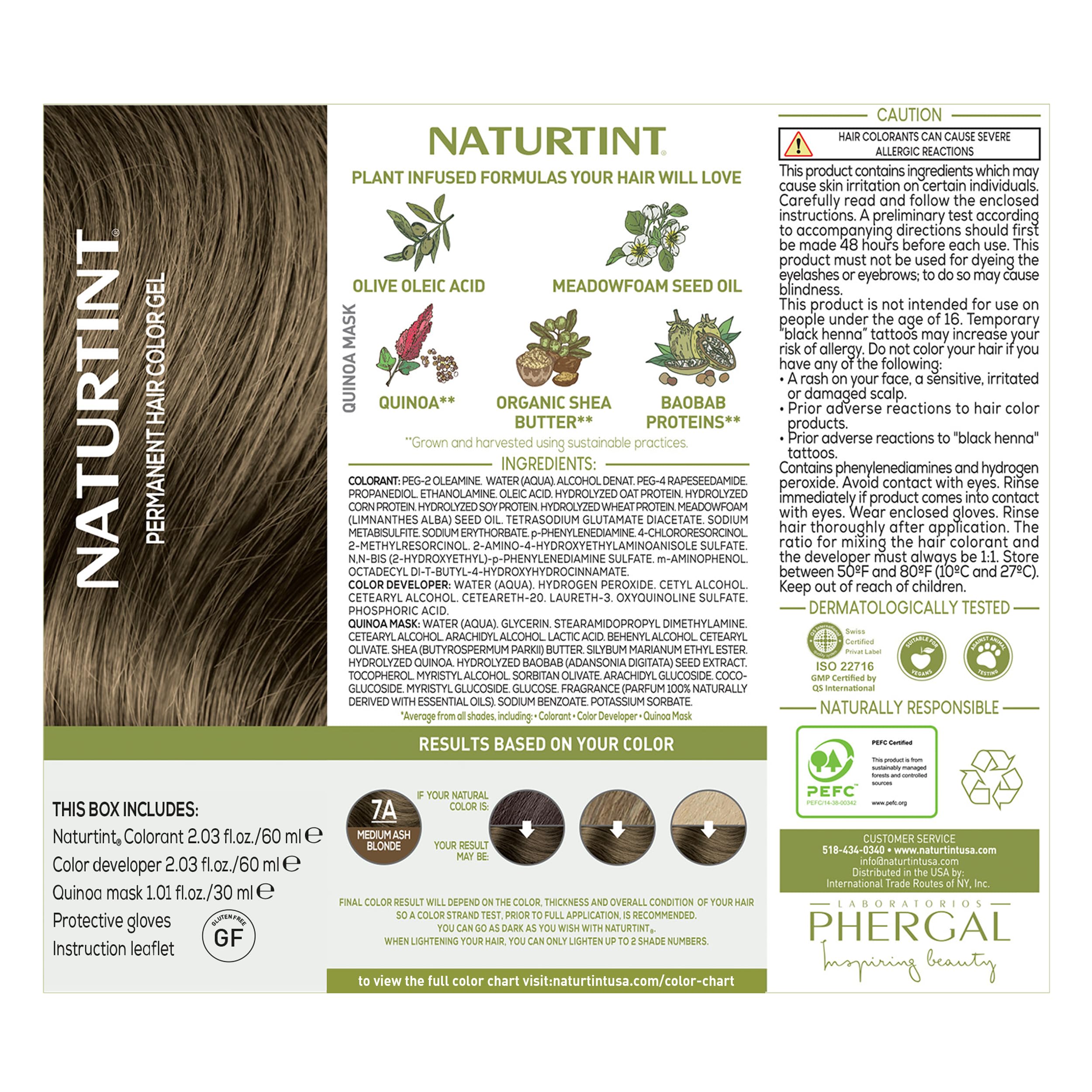 Naturtint 7A, sans ammoniaque pour une expérience de coloration plus douce.