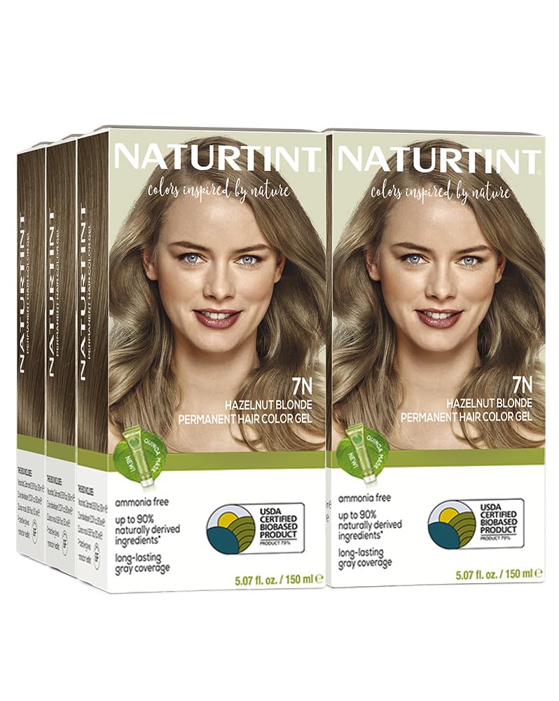 Naturtint 7N Hazelnut Blonde – bouteille pratique pour une couleur durable et sans ammoniaque.