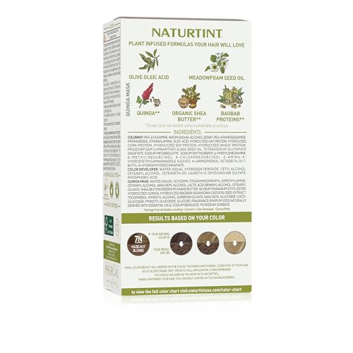 Naturtint 7N Hazelnut Blonde – crème prête à appliquer, application propre et sans débordement.
