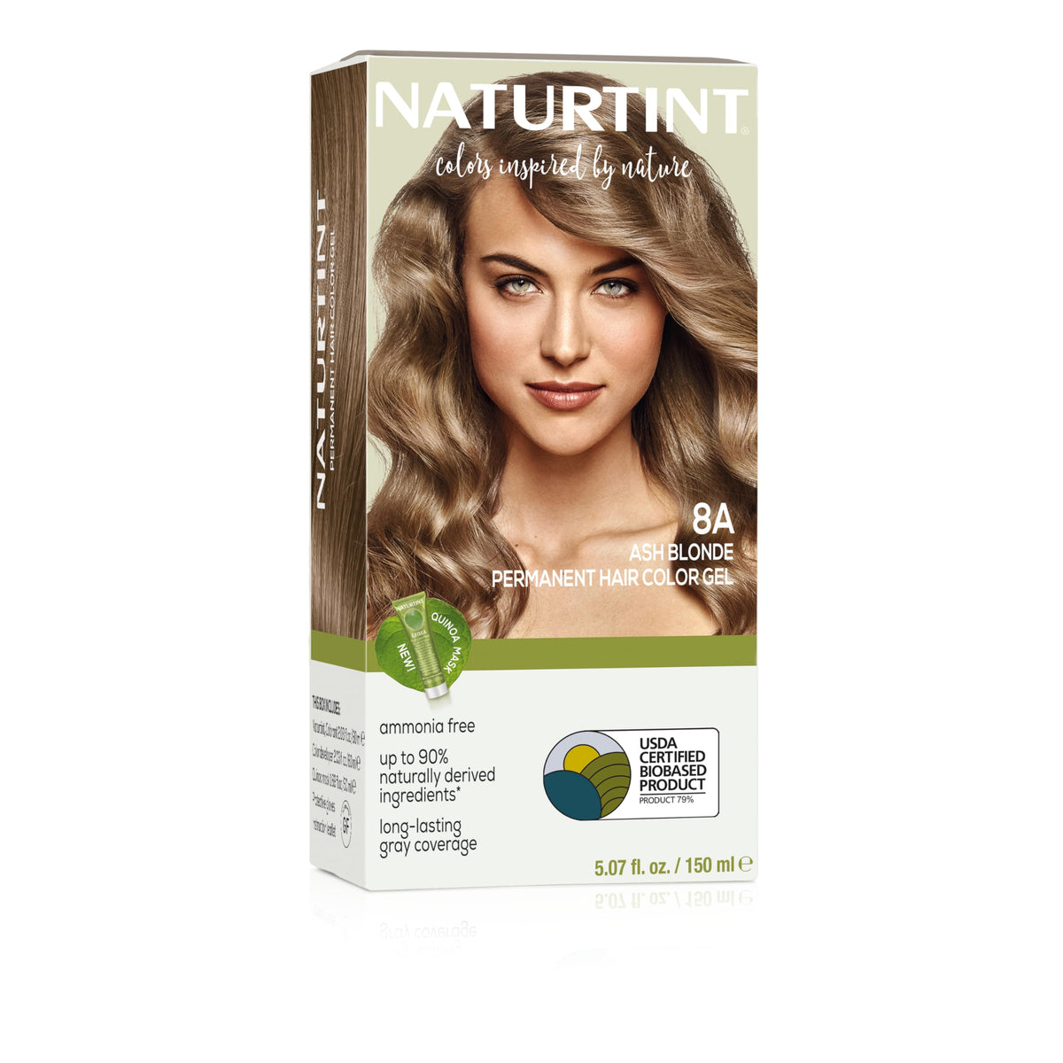 Naturtint 8A Blond Cendré emballage pratique pour coloration à domicile.