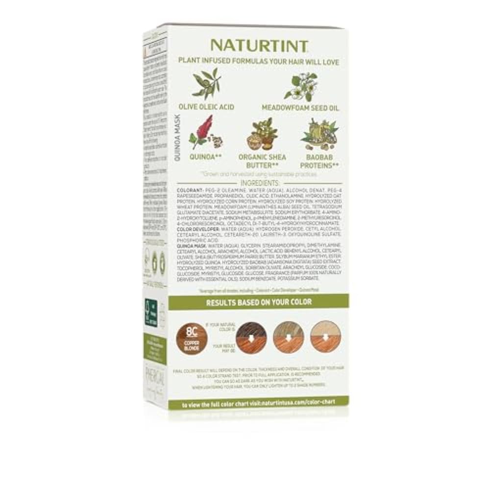Naturtint 8C Cuivre Blond flacon couleur: application facile à domicile