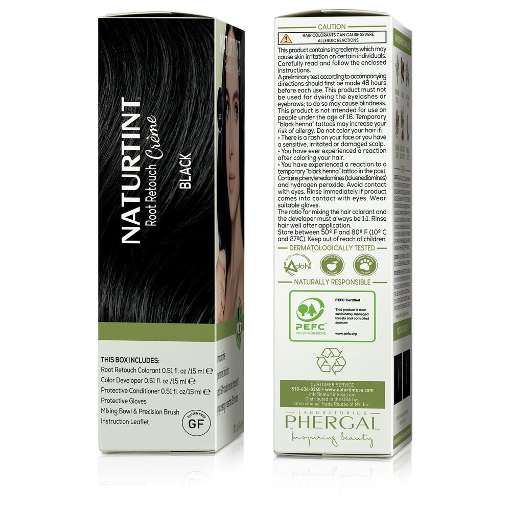 Naturtint Retouche Racines Noires Crème – kit complet avec bol et accessoires