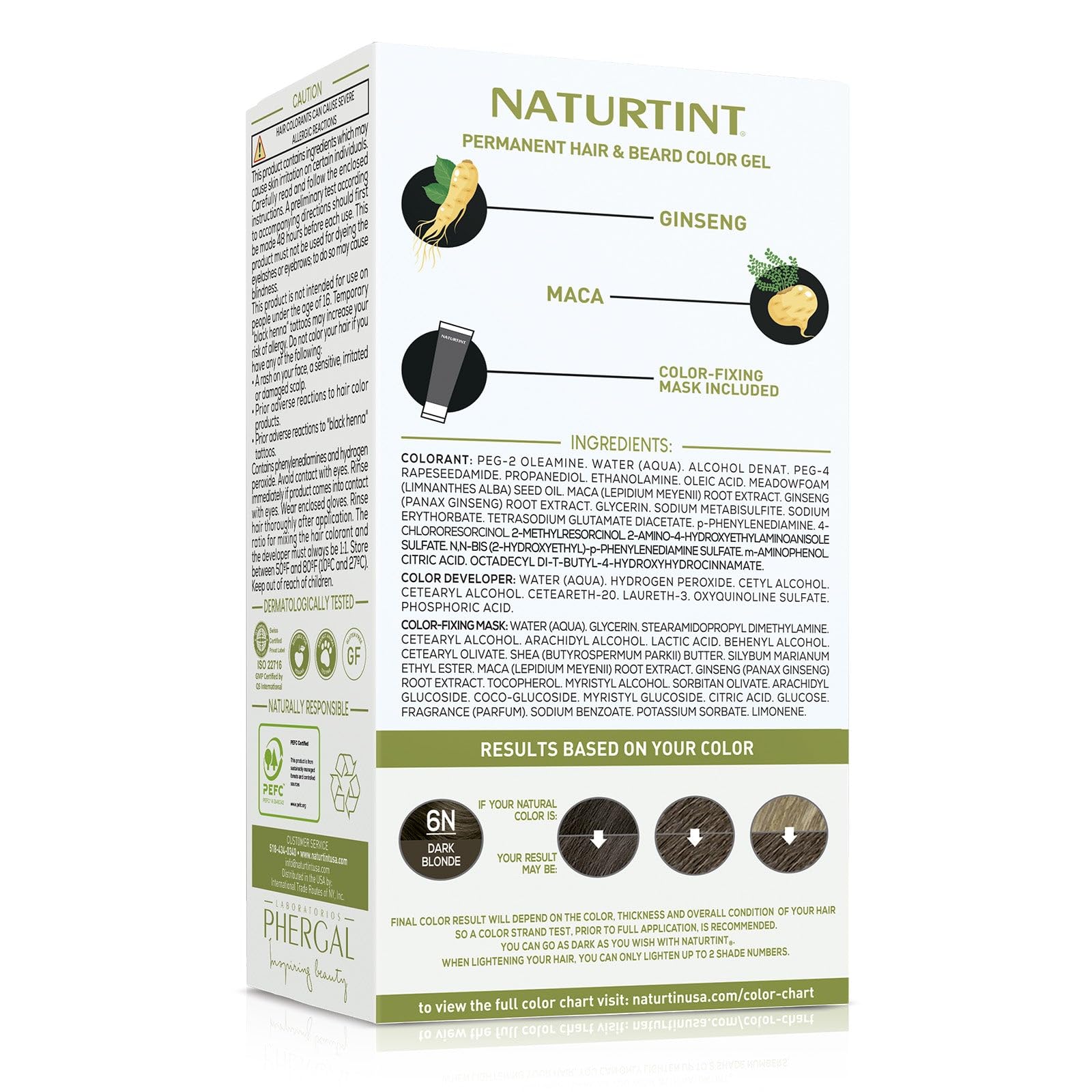 Naturtint coloration hommes 6N — Couverture des gris sur cheveux, barbe et moustache.